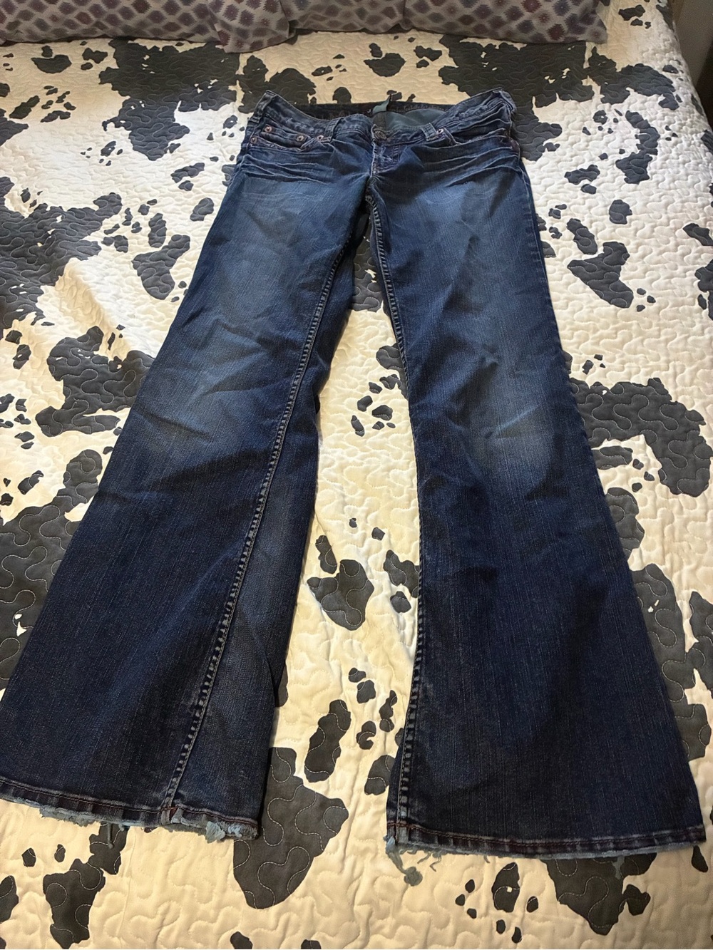 Silver Jeans Dark Blue Flare Wide-Leg Denim